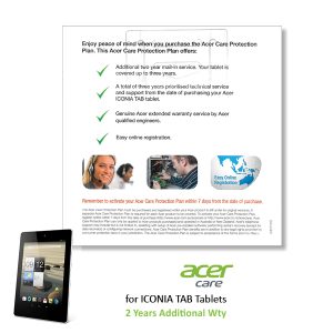 Acer ICONIA TAB Additional 2Y Mail-In Warranty Uplift